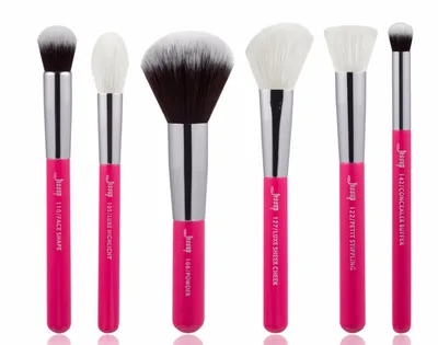 Jessup T204 Rose/Carmin Silver Brushes Set (Zestaw 6 pędzli do makijażu)