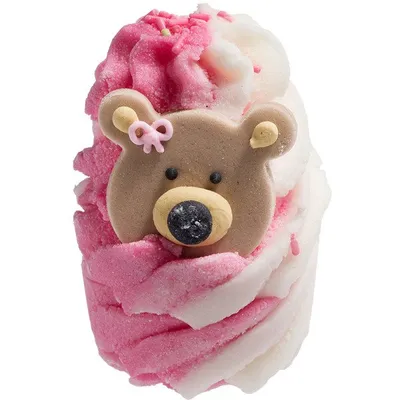 Bomb Cosmetics Teddy Bears Picnic, Bath Mellow (Babeczka do kąpieli `Truskawkowy niedźwiadek`)