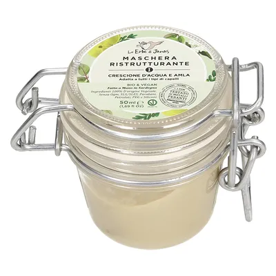 Le Erbe di Janas Maschera Capelli Ristrutturante Crescione & Amla (Odbudowująca maska do włosów z rukwią wodną i amlą)