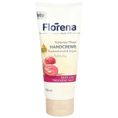 Florena Traubenkernöl & Sojaöl, Handcreme (Odżywczy krem do rąk z olejem z pestek winogronowych i olejem sojowym)