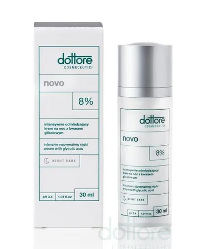 Dottore Cosmeceutici Novo 8% (Intensywnie odmładzający krem na noc z 8% kwasem glikolowym)