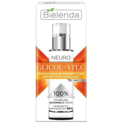 Bielenda Neuro Glicol + Vit. C, Eksfoliujące neuromimetyczne serum odmładzające na noc