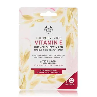 The Body Shop Vitamin E, Quench Sheet Mask (Łagodząca maska do twarzy w płachcie `Witamina E`)