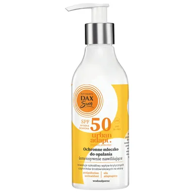 Dax Sun Urban Adapt Complete Protection,  Intensywnie nawilżające ochronne mleczko do opalania SPF50 (UVA, UVB, IR, HEV)