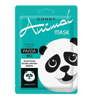 Conny Animal Mask, Panda, Kojąca maseczka do twarzy