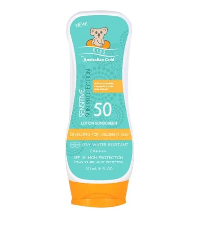 Australian Gold Sensitive Sun Protection, Lotion Sunscreen SPF50 (Emulsja ochronna dla dzieci)