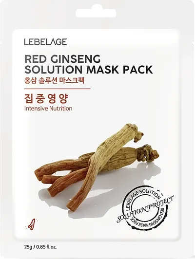Lebelage Red Ginseng Solution Mask Pack (Nawilżająca maska w płacie)