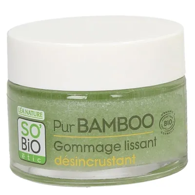SO'BiO Etic Pur Bamboo, Gommage Lissant Desincrustant (Głęboko oczyszczający i wygładzający scrub do twarzy z bambusem)