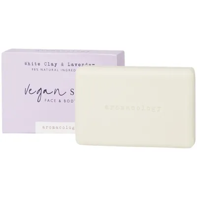 Action Aromacology, White Clay & Lavender Face & Body Vegan Soap (Wegańskie mydło w kostce)