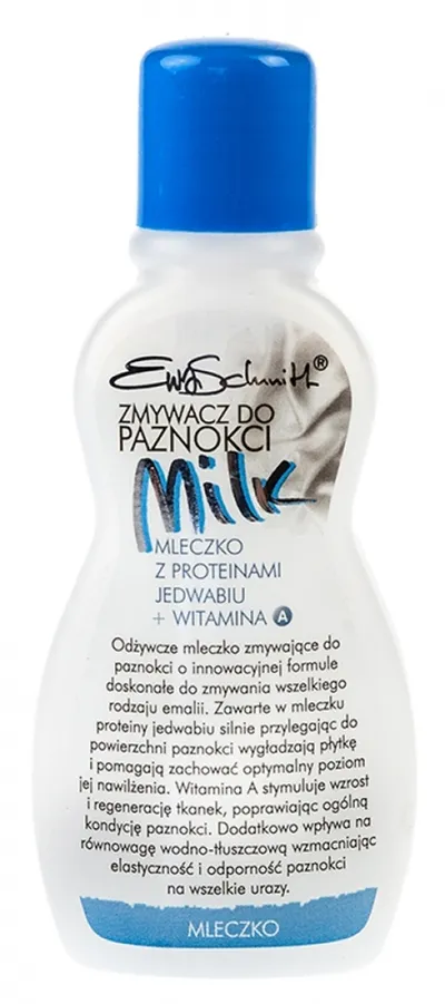 Ewa Schmitt Milk, Zmywacz do paznokci w mleczku z proteinami jedwabiu i witaminą A