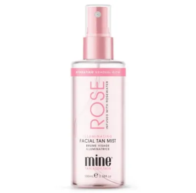 MineTan Illuminating Facial Tan Mist Rose (Rozświetlająca mgiełka samoopalająca do twarzy z wodą różaną)