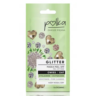Polka Owies, Glitter maska peel off  `Wygładzenie+ oczyszenie `