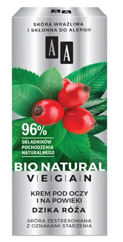 AA Bio Natural Vegan, Krem pod oczy i na powieki `Dzika róża`