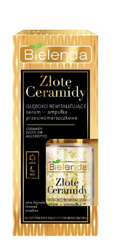 Bielenda Złote Ceramidy, Głęboko rewitalizujące serum-ampułka przeciwzmarszczkowe