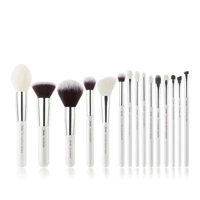 Jessup T240 White/Silver Brushes Set (Zestaw 15 pędzli do twarzy i oczu)