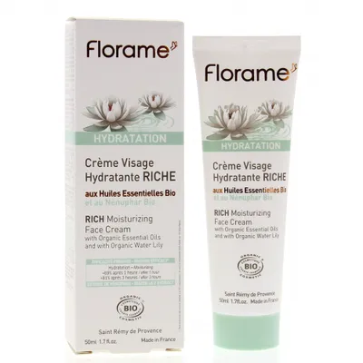 Florame Rich Moisturizing Face Cream (Wzbogacony nawilżający krem do twarzy)