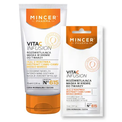 Mincer Pharma VitaC lnfusion, Maska w kremie do twarzy rozświetlająca No. 615