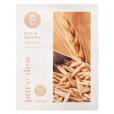 Tony Moly Pure Dew, Rice & Oatmeal Nutrition Mask Sheet (Odżywcza maska w płacie do twarzy)