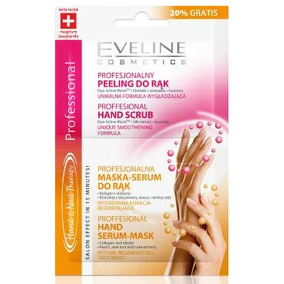 Eveline Cosmetics Nail Therapy Professional, Profesjonalny peeling do rąk i profesjonalna maska - serum do rąk