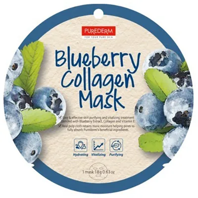 Purederm Blueberry Collagen Maska (Maska jagodowa z kolagenem)