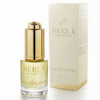 Herla Gold Supreme 24k, Gold Face Dry Oil (Liftingujący suchy olejek do twarzy z drobinkami 24k złota)