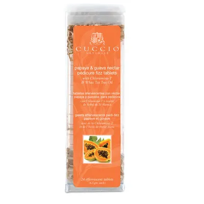Cuccio Naturale Papaya & Guava Nectar, Pedicure Fizz Tablets (Tabletki musujące do pedicure papaja i nektar z guawy)
