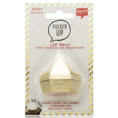 Beauty Junky Pucker Up, Jewel Lip Balm Gold (Balsam do ust o zapachu jagody)