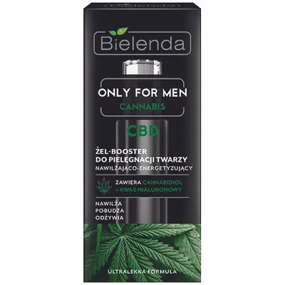 Bielenda Only For Men, Cannabis CBD, Nawilżająco-energetyzujący żel-booster do pielęgnacji twarzy
