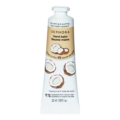 Sephora Collection, Hand Balm with Shea Butter Coconut Oil (Odżywczy i regenerujący balsam do rąk z mleczkiem migdałowym)