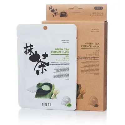 Mitomo Green Tea Essence Mask (Maska z wyciągiem z zielonej herbaty)