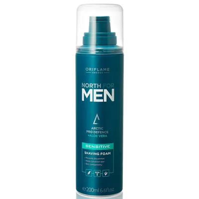 Oriflame North for Men, Sensitive, Shaving Foam (Pianka do golenia dla skóry wrażliwej)