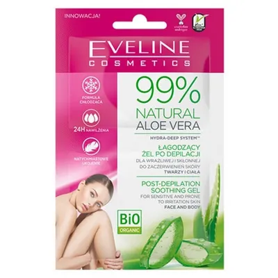 Eveline Cosmetics 99% Natural Aloe Vera, Łagodzący żel po depilacji
