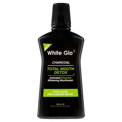 White Glo Total Mouth Detox, Activated Charcoal Whitening Mouthwash (Płyn do płukania jamy ustnej z węglem aktywnym)