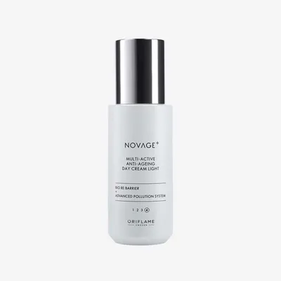 Oriflame Novage +, Multi-active Anti-ageing Day Face Creame Light (Multiaktywny lekki krem przeciwstarzeniowy na dzień)