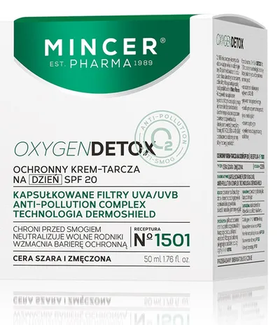 Mincer Pharma Oxygen Detox, Ochronny krem - tarcza No. 1501