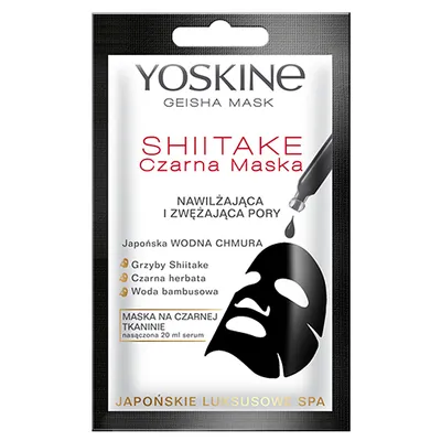 Yoskine Geisha Mask Shitake (Czarna maska nawilżająca)