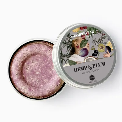 Herbs & Hydro Bar Shampoo Hemp & Plum (Szampon w kostce `Konopie i śliwka`)