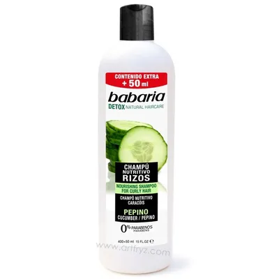 Babaria Natural Cosmetics Detox Natural Haircare, Nourishing Shampoo (Odżywczy szampon ogórkowy do włosów kręconych)
