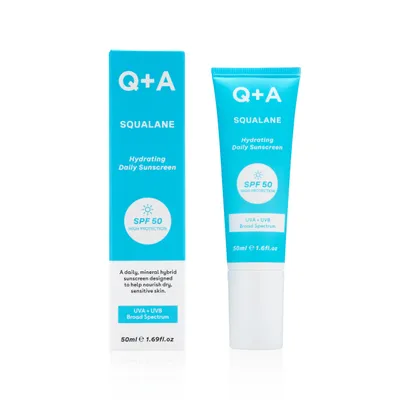 Q+A Squalane Hydrating Daily Sunscreen SPF50 (Nawilżający krem przeciwsłoneczny ze skwalanem)