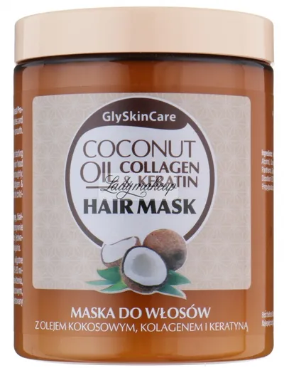 GlySkinCare Coconut Oil & Collagen Keratin Hair Mask (Maska do włosów z olejem kokosowym, kolagenem i keratyną)