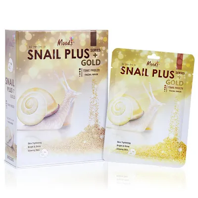 Moods Snail Plus + Gold Facial Mask (Przeciwzmarszczkowa maska do twarzy w płachcie)