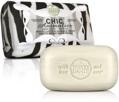 Nesti Dante Chic Animalier, Hibiscus, Baobab Milk & Freesia Natural Soap (Naturalne mydło toaletowe `Hibiskus, olejek z baobabu & frezja`)