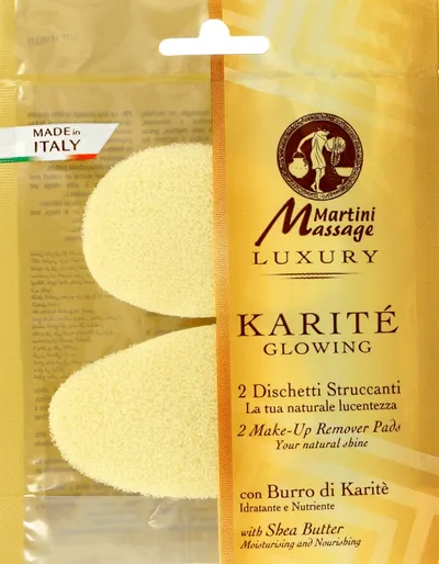 Martini Massage Luxury, Karite Glowing 2 Make-up Remover Pads  (Gąbki do mycia twarzy z masłem Shea)