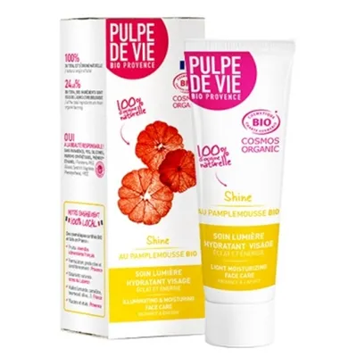 Pulpe de Vie Shine Au Pamplemousse Bio, Soin Lumiere Hydratant Visage (Krem do twarzy rozświetlająco-nawilżający)