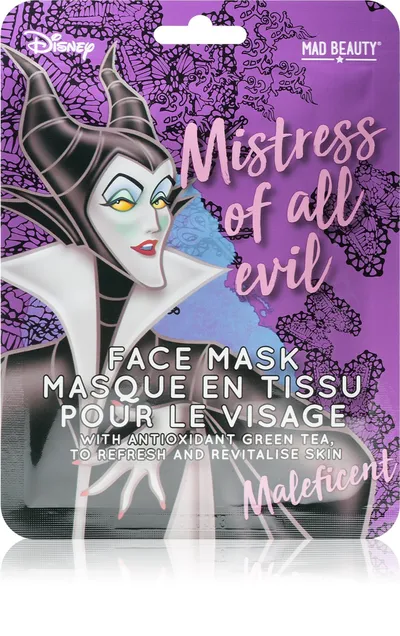 Mad Beauty Disney Villains, Maleficent Face Mask (Maseczka rewitalizująca z ekstraktem z zielonej herbaty)