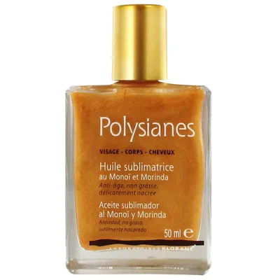 Klorane Polysianes, Huile Sublimatrice au Monoi et Morinda (Olejek upiększający z drobinkami złota)