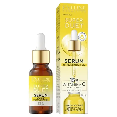 Eveline Cosmetics Super Duet, Against Discoloration Serum (15% Witamina C & Niacynamid, Serum do twarzy przeciw przebarwieniom)