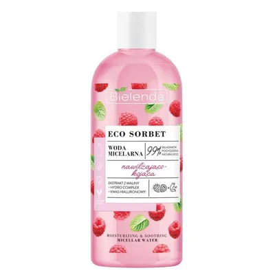 Bielenda Eco Sorbet, Nawilżająco - kojąca woda micelarna `Malina`