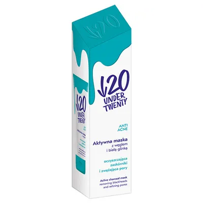 Under Twenty Anti Acne, Aktywna maska z węglem i białą glinką