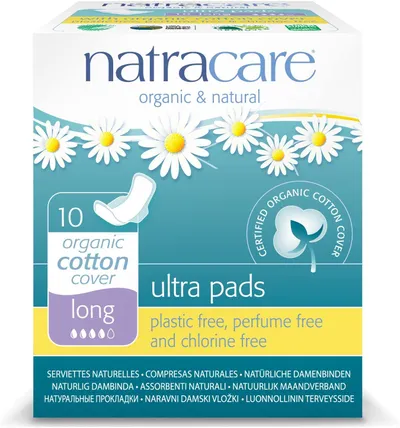 Natracare Organic Cotton Ultra Regular Pads Long (Podpaski ekologiczne ze skrzydełkami długie)